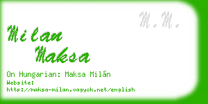 milan maksa business card