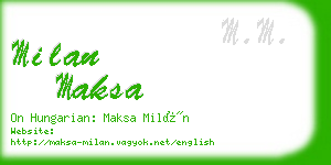 milan maksa business card